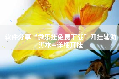 软件分享“微乐挂免费下载”开挂辅助脚本+详细开挂