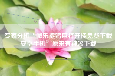 专家分析“微乐捉鸡麻将开挂免费下载安卓手机	”原来有神器下载