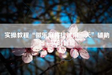 实操教程“微乐麻将挂试用一天”辅助器 - 实时智能