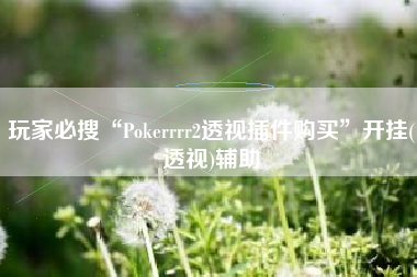 玩家必搜“Pokerrrr2透视插件购买”开挂(透视)辅助