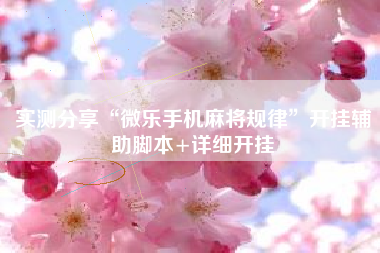 实测分享“微乐手机麻将规律”开挂辅助脚本+详细开挂