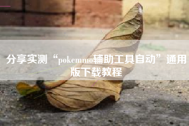 分享实测“pokemmo辅助工具自动”通用版下载教程