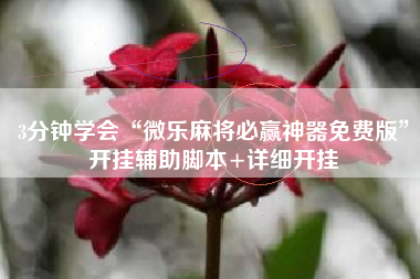 3分钟学会“微乐麻将必赢神器免费版”开挂辅助脚本+详细开挂