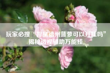 玩家必搜“智星德州菠萝可以开挂吗”揭秘透视辅助万能挂