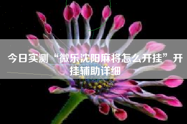 今日实测“微乐沈阳麻将怎么开挂”开挂辅助详细