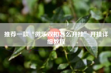 推荐一款“微乐双扣怎么开挂	”开挂详细教程