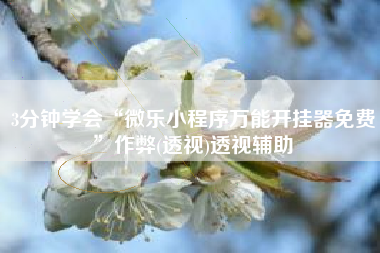 3分钟学会“微乐小程序万能开挂器免费”作弊(透视)透视辅助