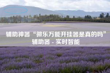 辅助神器“微乐万能开挂器是真的吗	”辅助器 - 实时智能