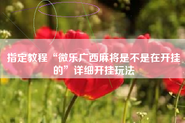 指定教程“微乐广西麻将是不是在开挂的	”详细开挂玩法