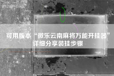 可用版本“微乐云南麻将万能开挂器”详细分享装挂步骤