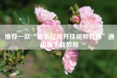 推荐一款“微乐挖坑开挂视频教程”通用版下载教程