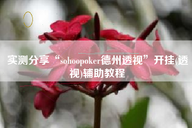 实测分享“sohoopoker德州透视	”开挂(透视)辅助教程