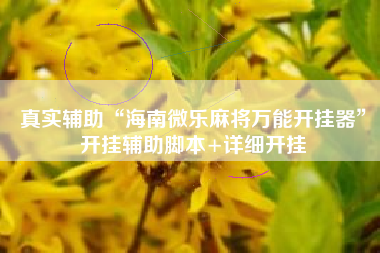 真实辅助“海南微乐麻将万能开挂器	”开挂辅助脚本+详细开挂