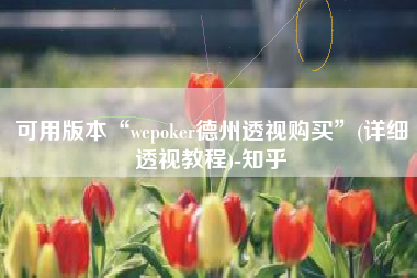 可用版本“wepoker德州透视购买	”(详细透视教程)-知乎