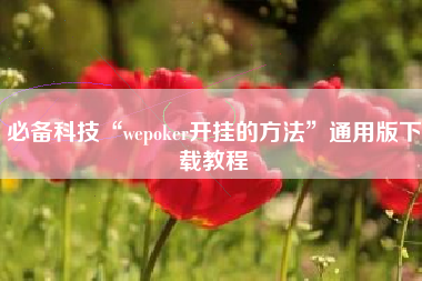 必备科技“wepoker开挂的方法”通用版下载教程