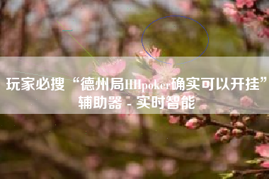 玩家必搜“德州局HHpoker确实可以开挂”辅助器 - 实时智能