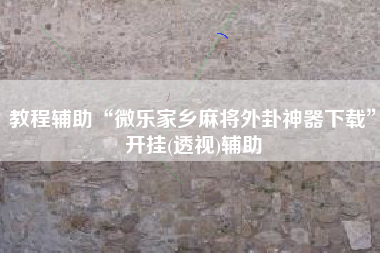 教程辅助“微乐家乡麻将外卦神器下载”开挂(透视)辅助