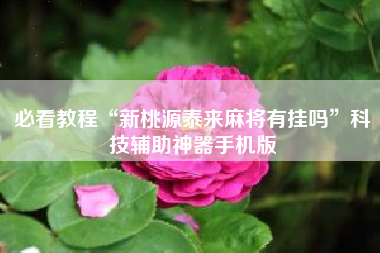 必看教程“新桃源泰来麻将有挂吗	”科技辅助神器手机版