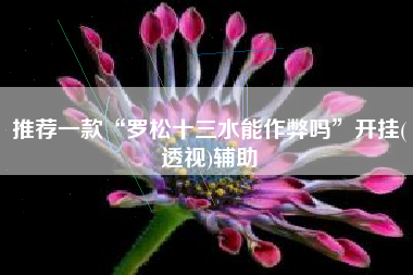 推荐一款“罗松十三水能作弊吗”开挂(透视)辅助