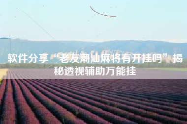软件分享“老友潮汕麻将有开挂吗”揭秘透视辅助万能挂