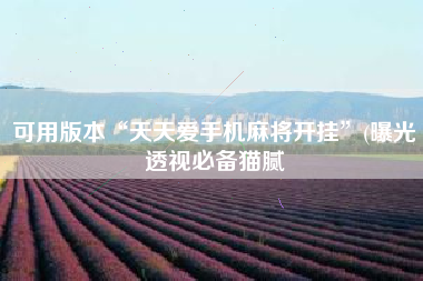 可用版本“天天爱手机麻将开挂	”(曝光透视必备猫腻