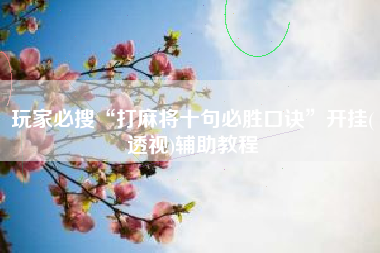 玩家必搜“打麻将十句必胜口诀”开挂(透视)辅助教程