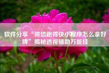 软件分享“微信跑得快小程序怎么拿好牌	”揭秘透视辅助万能挂