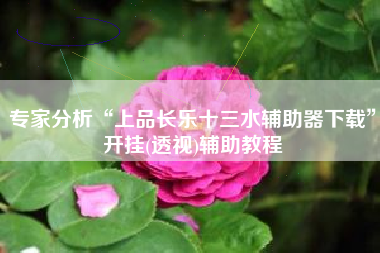 专家分析“上品长乐十三水辅助器下载”开挂(透视)辅助教程