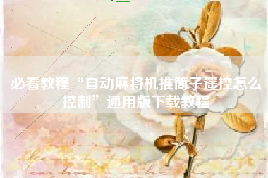 必看教程“自动麻将机推筒子遥控怎么控制”通用版下载教程