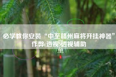 必学教你安装“中至赣州麻将开挂神器”作弊(透视)透视辅助