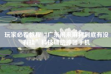 玩家必看教程“广东闲来麻将到底有没有挂	”科技辅助神器手机