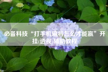 必备科技“打手机麻将怎么才能赢	”开挂(透视)辅助教程