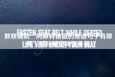 教程辅助“问麻将输赢的成语句子有哪些	”科技辅助神器手机