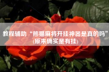 教程辅助“熊猫麻将开挂神器是真的吗”(原来确实是有挂)