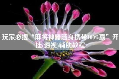 玩家必搜“麻将神器随身携带100%赢”开挂(透视)辅助教程