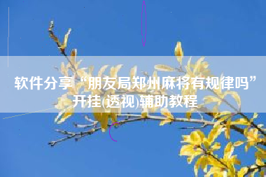 软件分享“朋友局郑州麻将有规律吗”开挂(透视)辅助教程