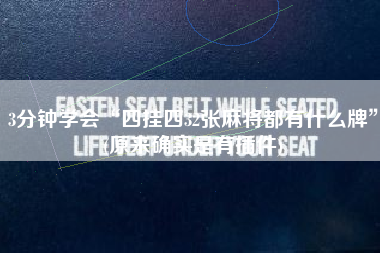 3分钟学会“四挂四32张麻将都有什么牌”(原来确实是有插件)