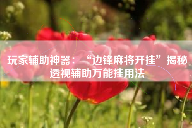 玩家辅助神器：“边锋麻将开挂”揭秘透视辅助万能挂用法