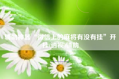 辅助神器“微信上的麻将有没有挂”开挂(透视)辅助