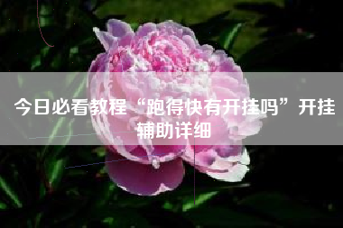 今日必看教程“跑得快有开挂吗”开挂辅助详细