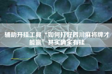 辅助开挂工具“如何打好四川麻将牌才能赢	”其实确实有挂