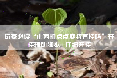 玩家必读“山西扣点点麻将有挂吗”开挂辅助脚本+详细开挂