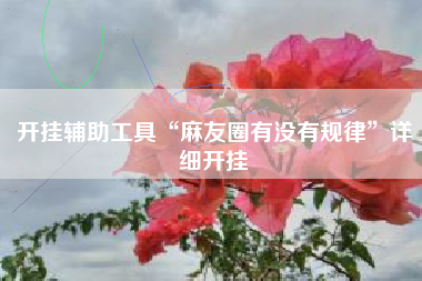 开挂辅助工具“麻友圈有没有规律”详细开挂