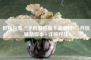 教程分享“手机麻将能不能开挂?	”开挂辅助脚本+详细开挂