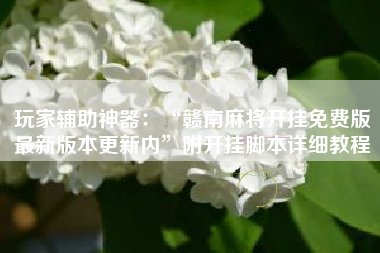 玩家辅助神器：“赣南麻将开挂免费版最新版本更新内”附开挂脚本详细教程