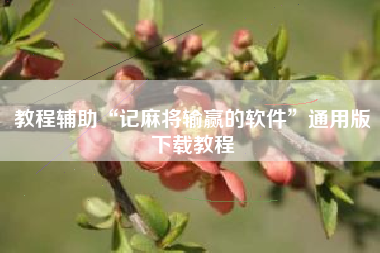 教程辅助“记麻将输赢的软件”通用版下载教程