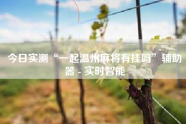 今日实测“一起温州麻将有挂吗	”辅助器 - 实时智能