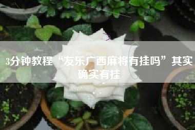 3分钟教程“友乐广西麻将有挂吗”其实确实有挂