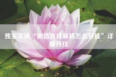 独家实测“微信吉祥麻将怎么开挂”详细开挂