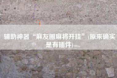 辅助神器“麻友圈麻将开挂”(原来确实是有插件) 辅助神器“麻友圈麻将开挂”(原来确实是有插件)